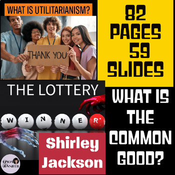 Preview of The Lottery Shirley Jackson end of year ela project social studies end of year