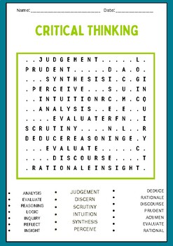 critical thinking word puzzle