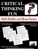 Critical Thinking Worksheets | Riddles and Brain Teasers |