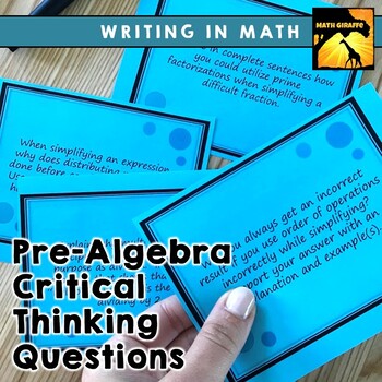 Preview of Critical Thinking / Writing In Math Question Pack: Pre-Algebra