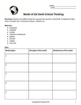 critical thinking questions about earth