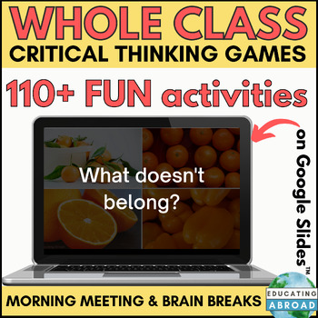 Preview of Critical Thinking and Descriptive Language Games Bundle | Open-Ended Questions