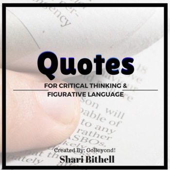 Preview of Figurative Language and Critical Thinking with Quotes - Mega Pack