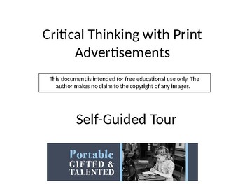 Preview of Critical Thinking with Print Advertisements -- Blended Learning for Students