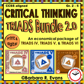 Preview of CRITICAL THINKING BUNDLE Triads 2.0 Task Cards Literacy Centers Vocabulary GATE