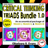CRITICAL THINKING BUNDLE Triads 1.0 Literacy Centers Vocab