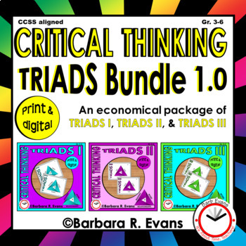 Preview of CRITICAL THINKING BUNDLE Triads 1.0 Literacy Centers Vocabulary Task Cards
