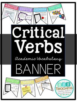 Preview of Critical Verbs Academic Vocabulary Banner
