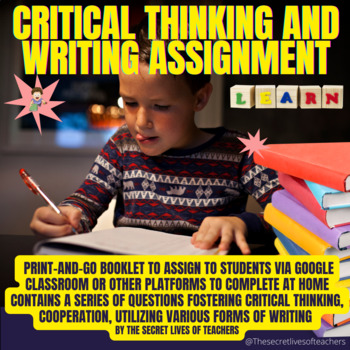 Preview of Critical thinking and writing journal prompts