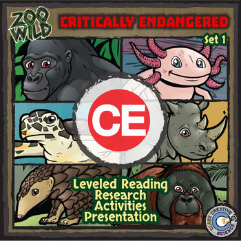 Preview of Critically Endangered Animals Activities - Reading, Printables, Slides & Digital