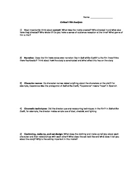 Preview of Critically Follow Along to Movies in Class Worksheet