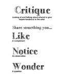 Critique Poster: Like, Notice, Wonder