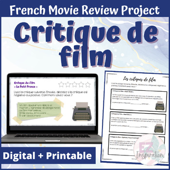 Preview of Critique de film | French Movie Review Project and Lesson - NO PREP