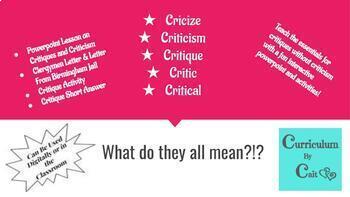 Preview of Speech/Rhetoric: Critique or Criticism Lesson & Activities
