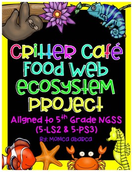 Preview of Critter Cafe Food Web/Ecosystem Menu Project (aligns to 5-LS2 & 5-PS3)