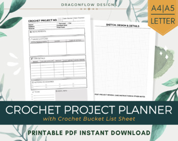 Crochet Project Planner PDF Printable Download | Crocheter Journal Log  Template