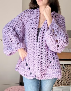 Preview of Crochet pattern-NAOMI Crochet cardigan pattern PDF-Women crochet pattern-bobble