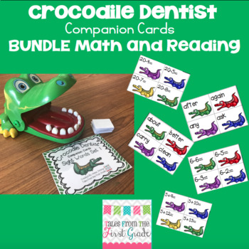 Preview of Crocodile Dentist Companion Cards Math and Reading