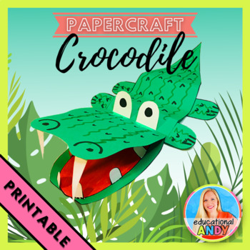 Preview of Crocodile Paper Craft ! Printable - Video Instructions Included
