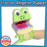 Crocodile or Alligator Craft Hand Puppet Template