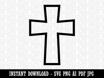 Cross Angled Christian Church Religion Outline Clipart Instant Digital ...