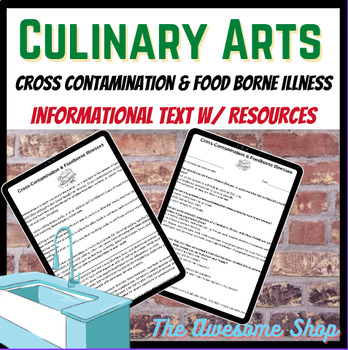 Preview of Cross Contamination and Food Borne Illnesses Text W/ Worksheets Culinary Arts