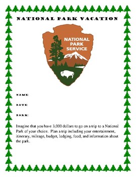 Preview of Cross-Curricular National Parks Project