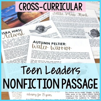 Preview of Teen Leaders - Reading Comprehension (ELA & Environmental Science)