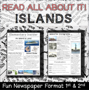 Preview of Cross-Curricular Social Studies & Reading - Islands, Map Skills, & Immigrants