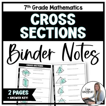 Preview of Cross Sections - 7th Grade Math Binder Notes