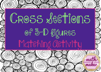 Preview of Cross Sections of 3-D Figures PPT, Worksheet and Activity
