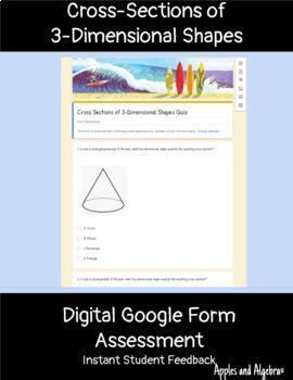Preview of Cross Sections of 3-Dimensional Figures Digital Google Forms Assessment