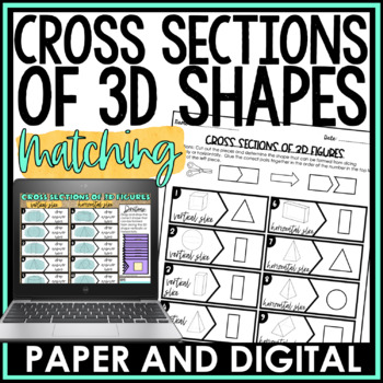 Preview of Cross Sections of 3D Figures Activity Hands On Matching