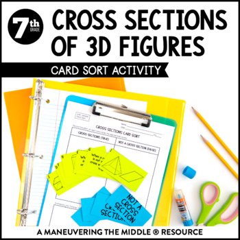 Preview of Cross Sections of 3D Figures Card Sort Activity |  Rectangular Prisms & Pyramids