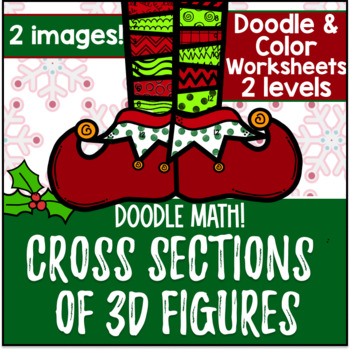 Preview of Christmas Cross Sections of 3D Figures | Doodle Math: Twist on Color by Number