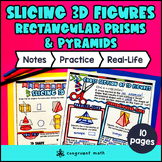 Cross Sections of 3D Figures Guided Notes w/ Doodles | Sli