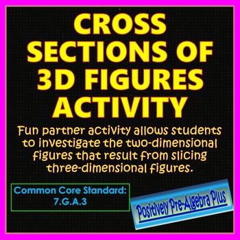 Preview of Cross Sections of Three-Dimensional Figures - Print or Digital Student Worksheet
