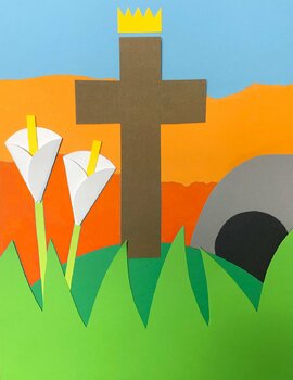 Cross, Tomb & Lily – Easter & Lent Construction Paper Craft by ...