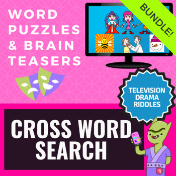 Preview of High School Vocabulary - Worksheets for SAT Prep - TV Drama Riddles - BUNDLE