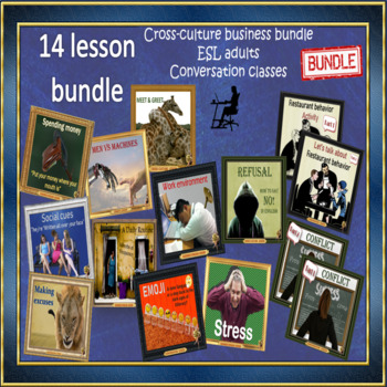 Preview of Cross-culture business Bundle - ESL adult PowerPoint conversation lessons