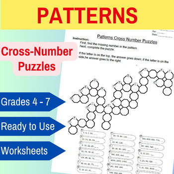 Preview of Engage Early Math Finishers with Fun Pattern Cross-Number Puzzles