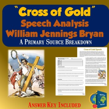 Preview of Cross of Gold Speech Primary Source Reading Worksheet