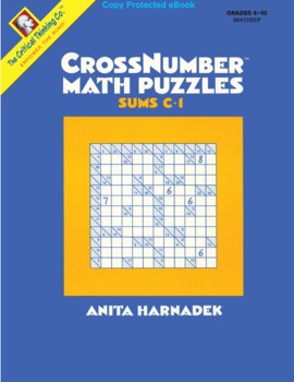 Preview of CrossNumber Math Puzzles: Sums C1 - eBook for 4th to 10th Grade