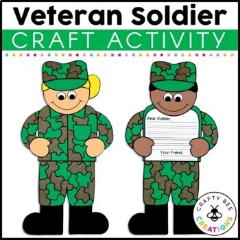 Preview of Veterans Day Craft Veterans Day Activities Army Soldier Craft Kindergarten Art