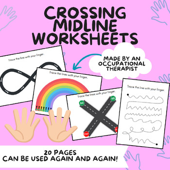 Preview of Crossing Midline Worksheets | 20 Pgs | Occupational Therapy Resource