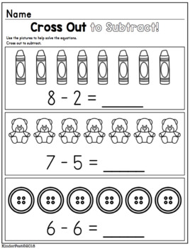 crossing out to subtract dry erase math center by kinderfest tpt