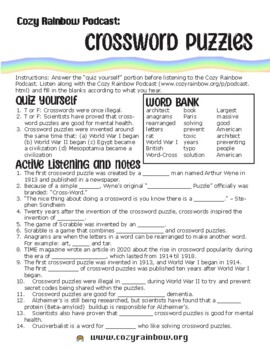 Preview of Crossword Fun Facts Bundle - Context Clues, Listening, Podcast, Fast Finisher