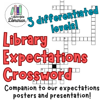 Preview of Crossword - Library Expectations - Worksheet, Activity, Rules
