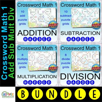 Crossword Math 1: Add Sub Multiply Divide harder (BOOM distance learning)