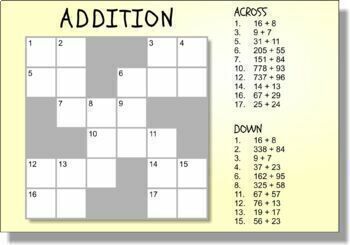 Crossword Numbers 3 (10x10 crossword grids GOOGLE Slides)